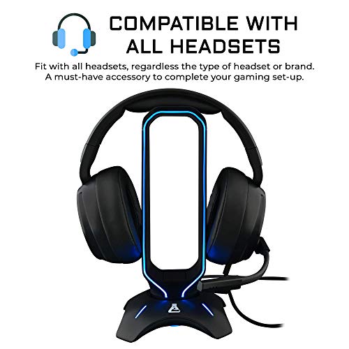 THE G-LAB Korp Thallium Gaming-Kopfhörer, USB, 7.1, Digital Surround & K-Stand Radon Gaming Kopfhörer Stander - RGB-Hintergrundbeleuchtung, USB-Hub 2 x 2,0, rutschfeste Basis - (Schwarz) Bild 7