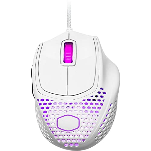 Cooler Master MM720 RGB-LED Claw Grip Gaming Maus mit Kabel - Ultra-leichte 49g Wabenschale, 16000 DPI Optischer Sensor, 70 Millionen klick Micro Switches, PTFE Gleit-Füße - Glänzend, Weiß Bild 2