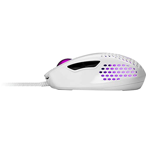 Cooler Master MM720 RGB-LED Claw Grip Gaming Maus mit Kabel - Ultra-leichte 49g Wabenschale, 16000 DPI Optischer Sensor, 70 Millionen klick Micro Switches, PTFE Gleit-Füße - Glänzend, Weiß Bild 5