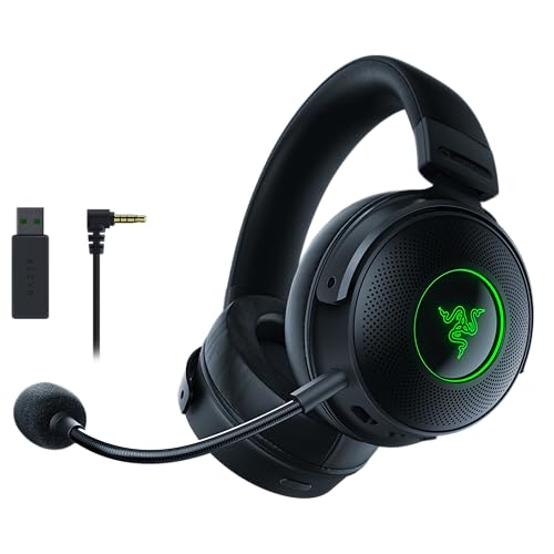 Razer Kraken V3 Pro - Kabelloses Gaming-Headset mit Taptic Technology (Kopfhörer mit sensorischem Touch-Feedback, Triforce 50 mm Treiber, THX Spatial Audio) Schwarz Bild 1