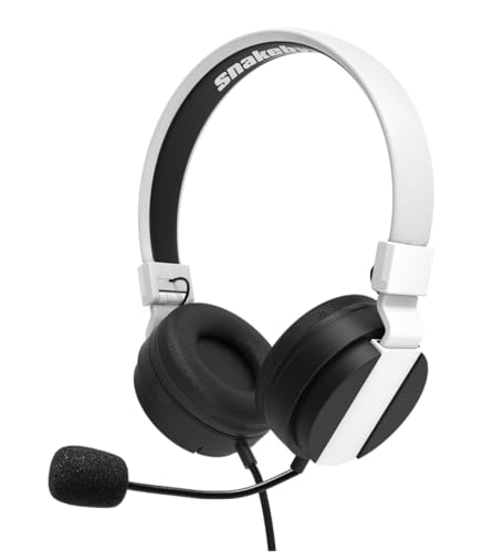 Snakebyte PS5 Headset 5 - schwarz/weiß - Playstation 5 Stereo Gaming Kopfhörer, 40mm-Audiotreiber, abnehmbaren Mikrofon, gepolsterte Kopfhörer, 3,5mm Klinke, kompatibel mit PS4, Xbox, Laptop Bild 4