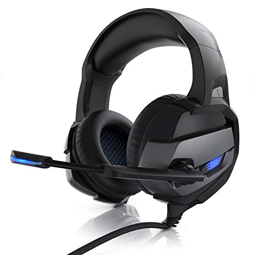 CSL - PS4 PS5 Headset - Gaming Headset Klinke mit Mikrofon - Klinkenanschluss - LED Beleuchtung - Gaming Kopfhörer für PC PS4 PS4 Pro PS5 Xbox One Xbox One S Bild 1