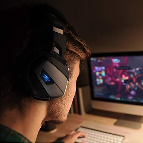 CSL - PS4 PS5 Headset - Gaming Headset Klinke mit Mikrofon - Klinkenanschluss - LED Beleuchtung - Gaming Kopfhörer für PC PS4 PS4 Pro PS5 Xbox One Xbox One S Bild 6
