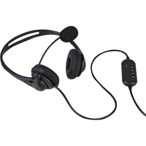 Aluratek Kabelgebundenes USB-Stereo-Headset mit geräuschreduzierendem Boom-Mikrofon und Inline-Steuerung, für Fernunterricht, Zoom, MS Teams, Videokonferenzen, Skype, Gaming, Musikwiedergabe, Webinare Bild 3