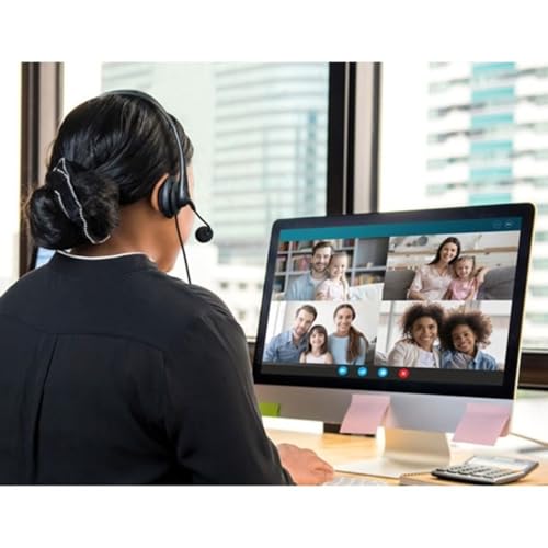 Aluratek Kabelgebundenes USB-Stereo-Headset mit geräuschreduzierendem Boom-Mikrofon und Inline-Steuerung, für Fernunterricht, Zoom, MS Teams, Videokonferenzen, Skype, Gaming, Musikwiedergabe, Webinare Bild 5