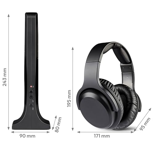 MEDION Funkkopfhörer HS-1 (kabellos, für TV, bis zu 15m Reichweite, mit Ladestation, Over Ear, USB C, MD40006) Bild 6