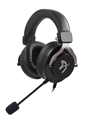 Arozzi Aria Gaming Headset with Detachable Microphone 50mm Drivers Microphone Mute Button Volume Control Aluminum Frame and 7.25 ft Braided Cable - Black Bild 1