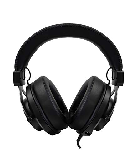 Arozzi Aria Gaming Headset with Detachable Microphone 50mm Drivers Microphone Mute Button Volume Control Aluminum Frame and 7.25 ft Braided Cable - Black Bild 2