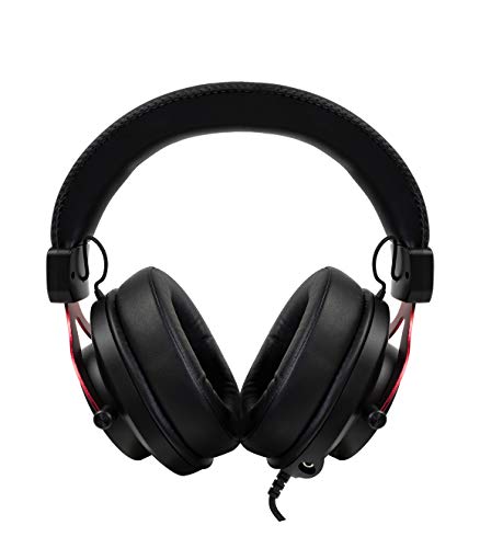Arozzi Aria Gaming Headset with Detachable Microphone 50mm Drivers Microphone Mute Button Volume Control Aluminum Frame and 7.25 ft Braided Cable - Red Bild 2