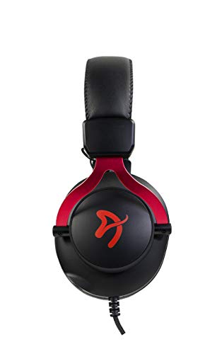 Arozzi Aria Gaming Headset with Detachable Microphone 50mm Drivers Microphone Mute Button Volume Control Aluminum Frame and 7.25 ft Braided Cable - Red Bild 5