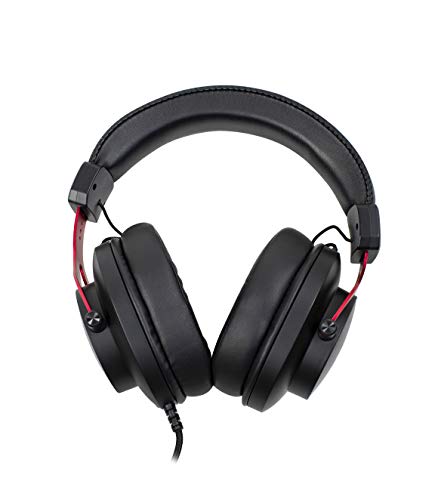 Arozzi Aria Gaming Headset with Detachable Microphone 50mm Drivers Microphone Mute Button Volume Control Aluminum Frame and 7.25 ft Braided Cable - Red Bild 6