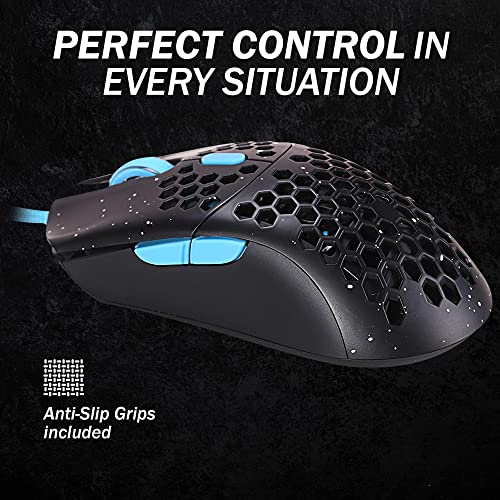 HK Gaming Sirius M Ultraleichte, Mit Wabenmuster Versehene, Beidhändige, Kabelgebundene Gaming-Maus - 6 Tasten - 12 000 CPI - 54 g (Sirius-M, Phantom Limitierte Auflage) Bild 3