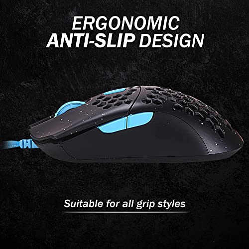 HK Gaming Sirius M Ultraleichte, Mit Wabenmuster Versehene, Beidhändige, Kabelgebundene Gaming-Maus - 6 Tasten - 12 000 CPI - 54 g (Sirius-M, Phantom Limitierte Auflage) Bild 4