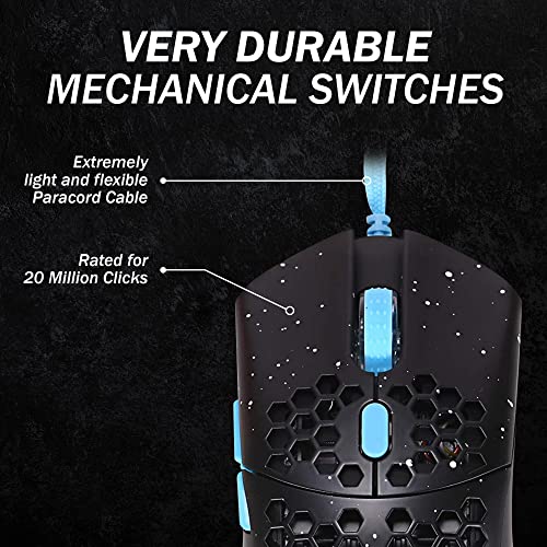 HK Gaming Sirius M Ultraleichte, Mit Wabenmuster Versehene, Beidhändige, Kabelgebundene Gaming-Maus - 6 Tasten - 12 000 CPI - 54 g (Sirius-M, Phantom Limitierte Auflage) Bild 5