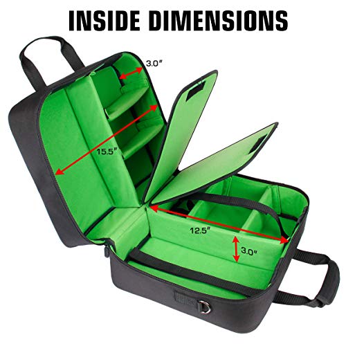 USA Gear Xbox-Hülle - Konsolenhülle Kompatibel Mit Xbox Series X Und Xbox Series S Mit Anpassbarem Interieur Für Xbox-Controller, Xbox-Spiele, Gaming-Headset Und Weiteres Gaming-zubehör (grün) Bild 3