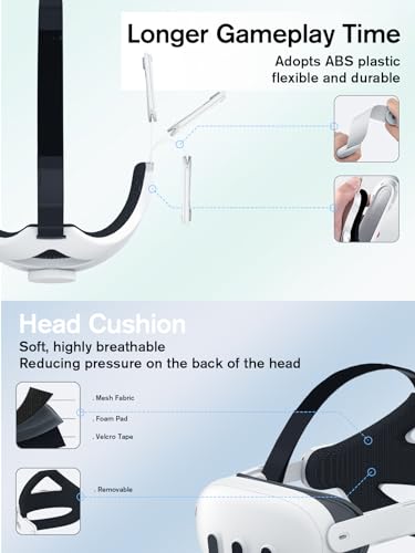 Verstellbarer Kopfgurt für Oculus Quest 2 VR-Headset, verbesserte Unterstützung und Komfort beim VR-Gaming Bild 5