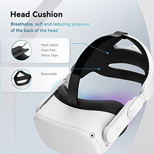 Verstellbarer Kopfgurt für Oculus Quest 2 VR-Headset, verbesserte Unterstützung und Komfort beim VR-Gaming Bild 6