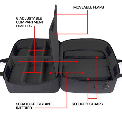 USA Gear PS5-Hülle - Konsolenhülle Kompatibel mit PlayStation 5 und PS5 Digital Edition mit anpassbarem Interieur für PlayStation Controller, PS5-Spiele, Gaming-Headset und Zubehör (Schwarz) Bild 4