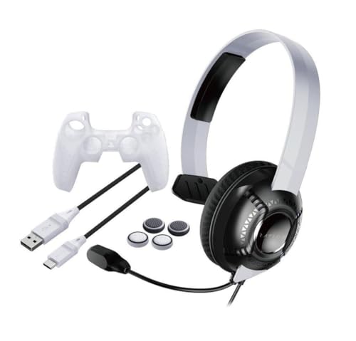 Raptor-Gaming PS5 Headset Kit SK100 mono, für Sony PS5, Player Kit/Set, PS 5 Silikonhülle für den DualSense Playstation 5 Controller, extra langes Ladekabel, Analogstick Aufsätze, RG-SK100 Bild 1