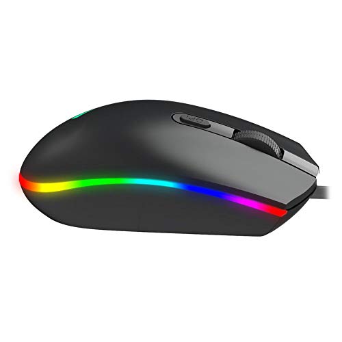 VBESTLIFE Gaming-Maus PC-Gaming-Mäuse Schwarze Computermäuse mit beleuchteter RGB-Maus Festzelt-Design Notebook-Spiele E-Sports Dedicated 3-Speed Adjustable 1600dpi RGBS900 Bild 1