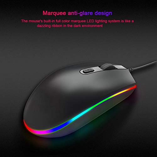VBESTLIFE Gaming-Maus PC-Gaming-Mäuse Schwarze Computermäuse mit beleuchteter RGB-Maus Festzelt-Design Notebook-Spiele E-Sports Dedicated 3-Speed Adjustable 1600dpi RGBS900 Bild 2