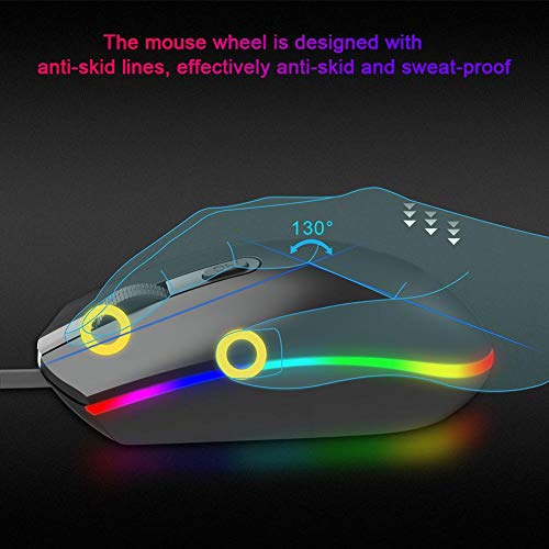 VBESTLIFE Gaming-Maus PC-Gaming-Mäuse Schwarze Computermäuse mit beleuchteter RGB-Maus Festzelt-Design Notebook-Spiele E-Sports Dedicated 3-Speed Adjustable 1600dpi RGBS900 Bild 3