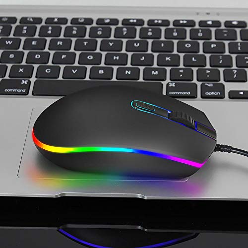 VBESTLIFE Gaming-Maus PC-Gaming-Mäuse Schwarze Computermäuse mit beleuchteter RGB-Maus Festzelt-Design Notebook-Spiele E-Sports Dedicated 3-Speed Adjustable 1600dpi RGBS900 Bild 7