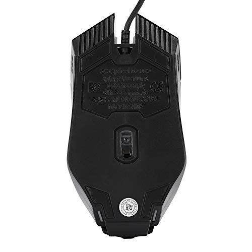 VBESTLIFE Kabelgebundene Gaming-Maus PC-Gaming-Mäuse Schwarze Computermäuse mit RGB-Hintergrundbeleuchtung Bunte leuchtende optische Gaming-Maus 4D Ergonomisches Design Computerteile Bild 5