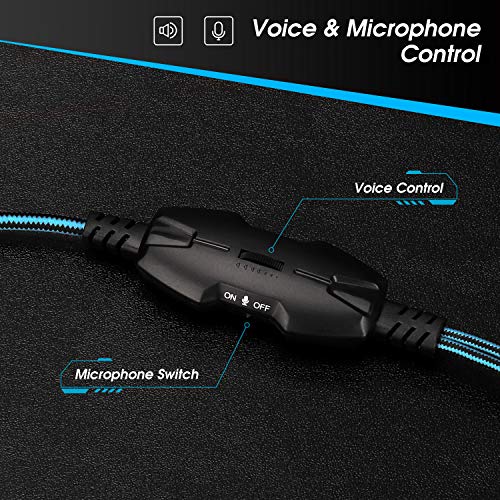 August EPG100 Gaming Kopfhörer für PC/PS4/Mac - Stereo Gaming Headset mit RGB-LED Licht Rauschunterdrückung Mikrofon 50mm Treiber Flip-Stummschaltung 4D Surround Sound 3,5mm Kabel–für Xbox One Bild 6