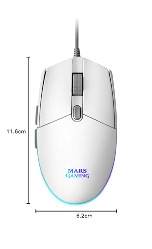 Mars Gaming Gaming MMGW, Weiße Gaming-Maus, RGB-Flow, Anti-Rutsch, Mac/Windows/Linux Bild 7
