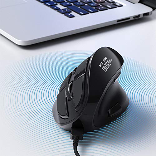 CSL - Gaming vertikale Maus mit OLED Display 2400 DPI - programmierbare Tasten - Office Mouse – mit Kabel - kabelgebunden - gegen Mausarm - mit Kailh Switche - Vertikalmaus ergonomisches Design Bild 6
