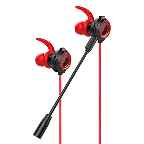 Gaming Headset, 3,5 mm Gaming Headset In-Ear Gaming Kopfhörer mit Mikrofon Universal Gaming Ohrhörer für mobile Gaming PS4 PC Xbox One Laptop Mac Schwarz Rot Bild 1