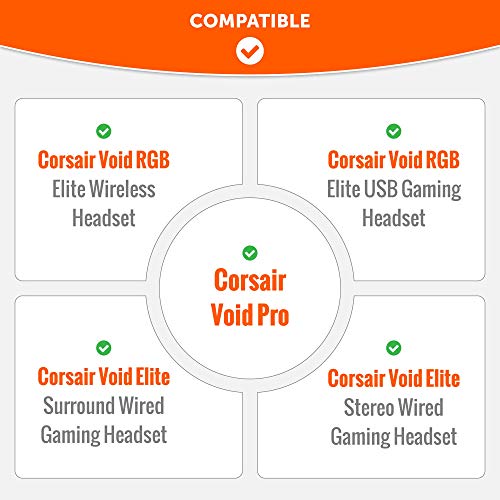 WC Upgraded Replacement Earpads for Corsair Void & Corsair Void Pro Wired & Wireless Gaming Headsets Made by Wicked Cushions | Improved Durability, Thickness, and Sound Isolation | (Black) Bild 2