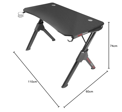 Mars Gaming MGDW, Ergonomischer Gaming-Tisch, Headset+Flaschenständer, 110x60cm, Weiß Bild 2