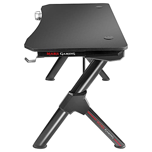 Mars Gaming MGDW, Ergonomischer Gaming-Tisch, Headset+Flaschenständer, 110x60cm, Weiß Bild 6