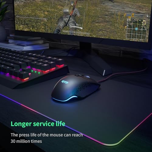 Gaming Maus 7200 DPI Einstellbarer USB RGB Led Gaming Mäuse für Große Hände, 8 Programmierbare PC Maus, Ergonomische Desktop Computer Laptop PC Gamer Gaming Mouse mit 1,67m Geflochtenen Kabel Bild 7