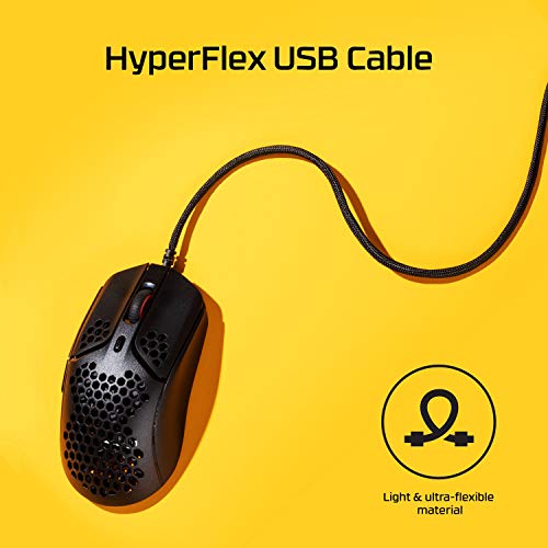 HyperX Pulsefire Haste Gaming-Maus – Ultraleicht, 59g, Wabenschale, Hex-Design, HyperFlex-Kabel, bis zu 16.000 DPI, 6 programmierbare Tasten Bild 3