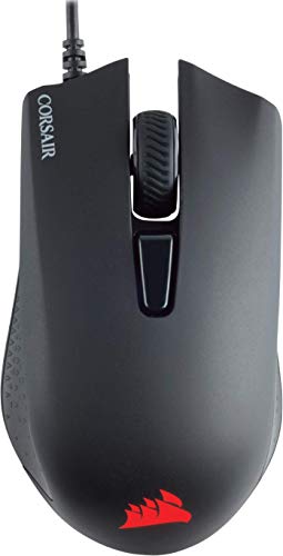 Corsair Corsar Harpoon PRO RGB FPS/MOBA-Optisch-Gaming-Maus (12.000DPI Optisch Sensor, Leicht, 6 vollständig programmierbare Tasten) schwarz & MM100 Gaming Mauspad (Medium, Tuchfläche) schwarz Bild 2
