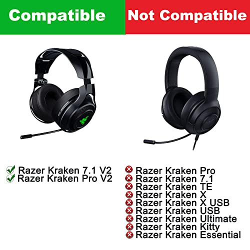 Yizhet 1 Paar Ersatz Ohrpolster Kompatibel mit Razer Kraken 7.1 V2 Razer Kraken Pro V2 Gaming Kopfhörer (Schwarz) Bild 2