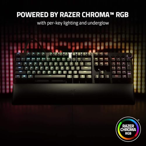 Razer Huntsman V2 Analog - Premium Gaming Tastatur mit analogen optischen Schaltern (ergonomische Handgelenkauflage, Digitale Drehsteuerung, 4 Medientasten, RGB-Chroma) UK-Layout | Schwarz Bild 3