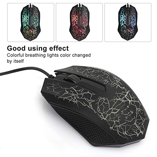 VBESTLIFE Wired Gaming Mouse PC-Gaming-Mäuse Schwarze optische Computer-Maus Wired Professional Gaming für LOL Colourful Backlight Computer-Mäuse A30(Schwarz) Bild 3