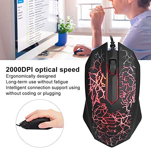 VBESTLIFE Wired Gaming Mouse PC-Gaming-Mäuse Schwarze optische Computer-Maus Wired Professional Gaming für LOL Colourful Backlight Computer-Mäuse A30(Schwarz) Bild 4
