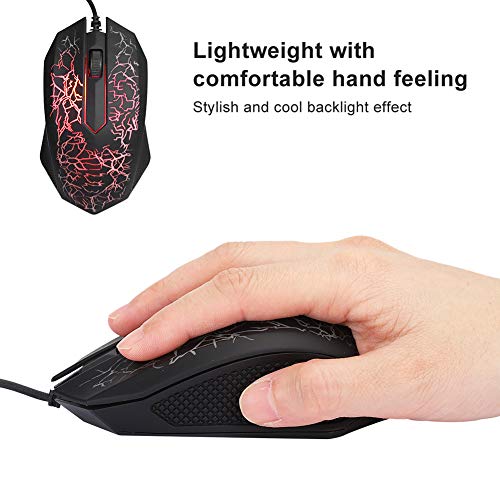 VBESTLIFE Wired Gaming Mouse PC-Gaming-Mäuse Schwarze optische Computer-Maus Wired Professional Gaming für LOL Colourful Backlight Computer-Mäuse A30(Schwarz) Bild 5