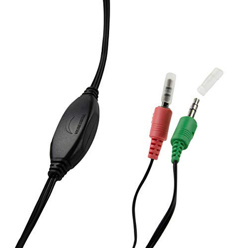 BIGtec Headset mit Mikrofon Stereo 2X Klinke 3,5mm Anschluß, leicht, verstellbar, Flexibler Mikro Arm, Lautstärkeregler 1,8m Kabel PC Computer Laptop Gaming Büro Home Office Bild 3