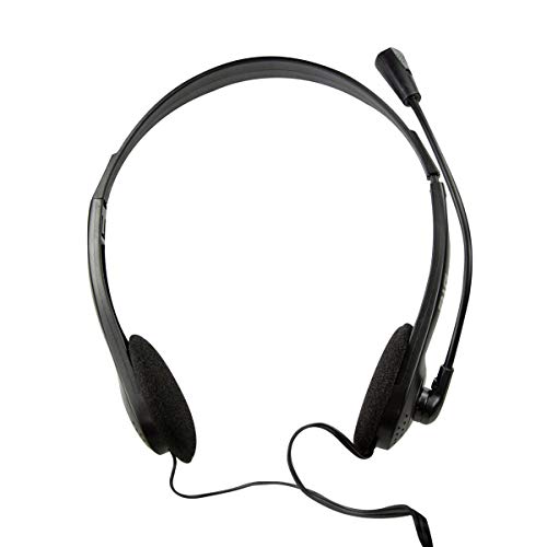BIGtec Headset mit Mikrofon Stereo 2X Klinke 3,5mm Anschluß, leicht, verstellbar, Flexibler Mikro Arm, Lautstärkeregler 1,8m Kabel PC Computer Laptop Gaming Büro Home Office Bild 6