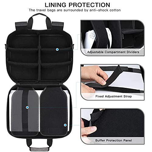 ZtotopCases Tasche Kompatibel mit für Disk/Digital Edition Konsole, Reisetasche für Konsole, Controller, Spiel-Discs, Gaming-Headset und anderes Zubehör – Grau Bild 3
