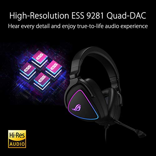 ASUS ROG Delta S Gaming Headset mit USB-C | Ai Powered Noise-Canceling Mikrofon | Over-Ear-Kopfhörer für PC, Mac, Nintendo Switch und Sony PlayStation | Ergonomisches Design, Schwarz Bild 2
