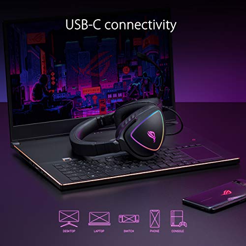 ASUS ROG Delta S Gaming Headset mit USB-C | Ai Powered Noise-Canceling Mikrofon | Over-Ear-Kopfhörer für PC, Mac, Nintendo Switch und Sony PlayStation | Ergonomisches Design, Schwarz Bild 5