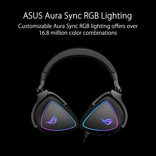 ASUS ROG Delta S Gaming Headset mit USB-C | Ai Powered Noise-Canceling Mikrofon | Over-Ear-Kopfhörer für PC, Mac, Nintendo Switch und Sony PlayStation | Ergonomisches Design, Schwarz Bild 6
