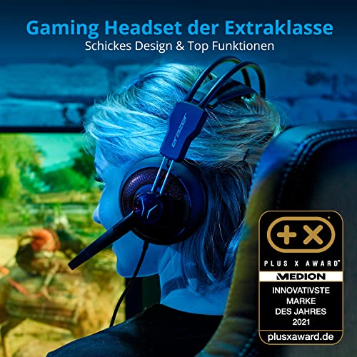 MEDION ERAZER Mage P10 Gaming Headset (Kabelgebunden, integriertes Mikrofon, Lautstärkeregler und Stummschalter, Over Ear, 3,5 mm) Bild 2